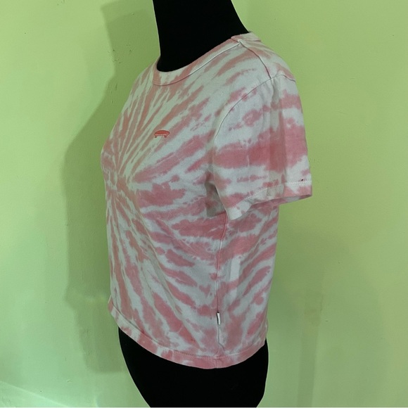 VANS PINK AND WHITE TYE DYE EMBROIDERED SKATEBOARD T SHIRT SIZE X SMALL XS - Picture 3 of 6